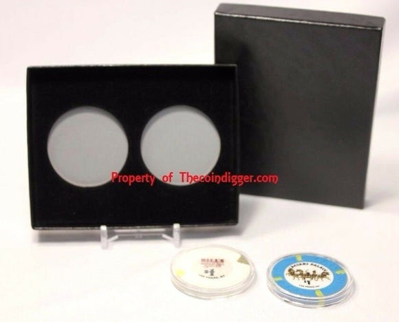 Coin Holder Display Storage Box & 2 Direct Fit Capsules