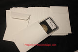 25 Coin Envelope Crown Flip Holder Case 3x4.5 White Sleeve Holds 3x3 Vinyl Flips - The Coin Digger