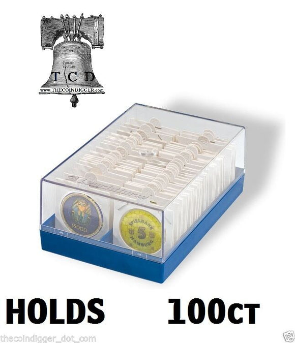 Lighthouse Poker Chip Storage Plastic Box Case Coin Holder for 2x2 Paper Flip