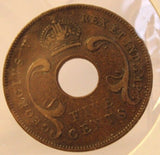 1925 East Africa 5 Cent Schilling Bronze Coin with Holder