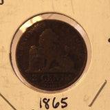 1865 Belgium 2 Centimes Copper Coin with Holder Thecoindigger World Estates