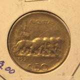 1921 R Italy 50 Centesimi Reeded EdgeCoin w/ Holder thecoindigger World Estate