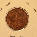 1898 Italy 2 Centesimi Coin with Holder thecoindigger World Estate - The Coin Digger