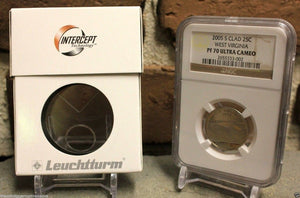 5 Lighthouse Intercept Technology Single Coin Holder Slab Box ANTI-TARNISH Case