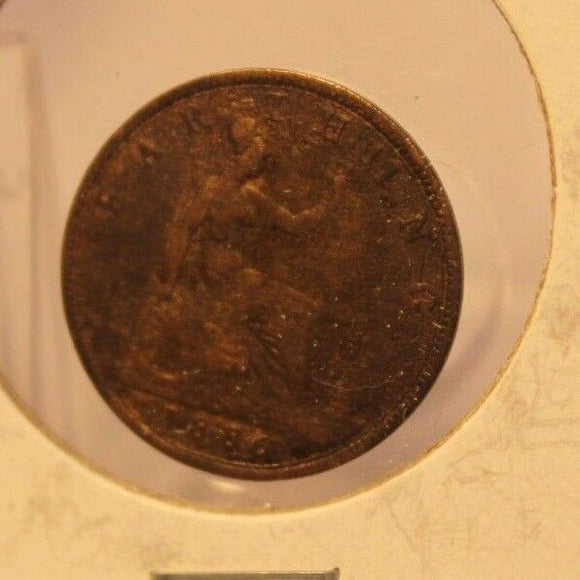 1886 United Kingdom Farthing Coin and Display Holder Thecoindigger World Estates - The Coin Digger