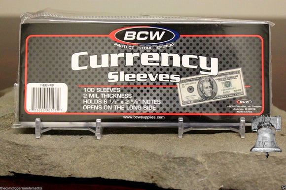 Currency Sleeves 2mil Acid Free for Regular Dollar Bill Banknote Thin Sleeve