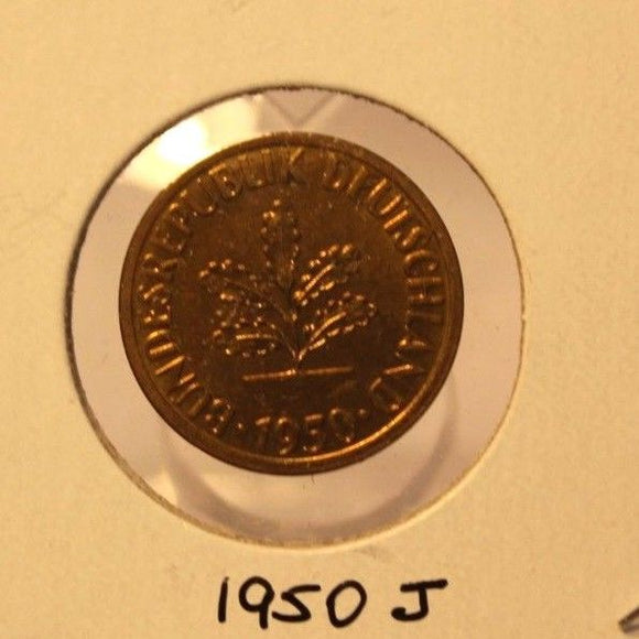 1950 J German 5 pfennig Coin with Holder thecoindigger World Coin Estate - The Coin Digger