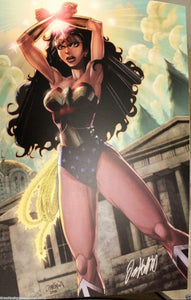 WONDER WOMAN Odagawa Autograph LARGE Comic Sketch Art 11x17 Justice League