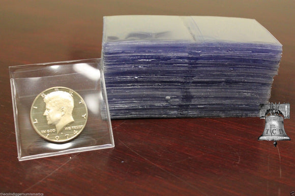 100 Saf T Flips Non PVC Plastic 2x2 Coin Holder Flip Archival Double Pocket Case