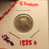 1885 B Switerland 5 Rappen Coin with Holder thecoindigger World Coin Estates