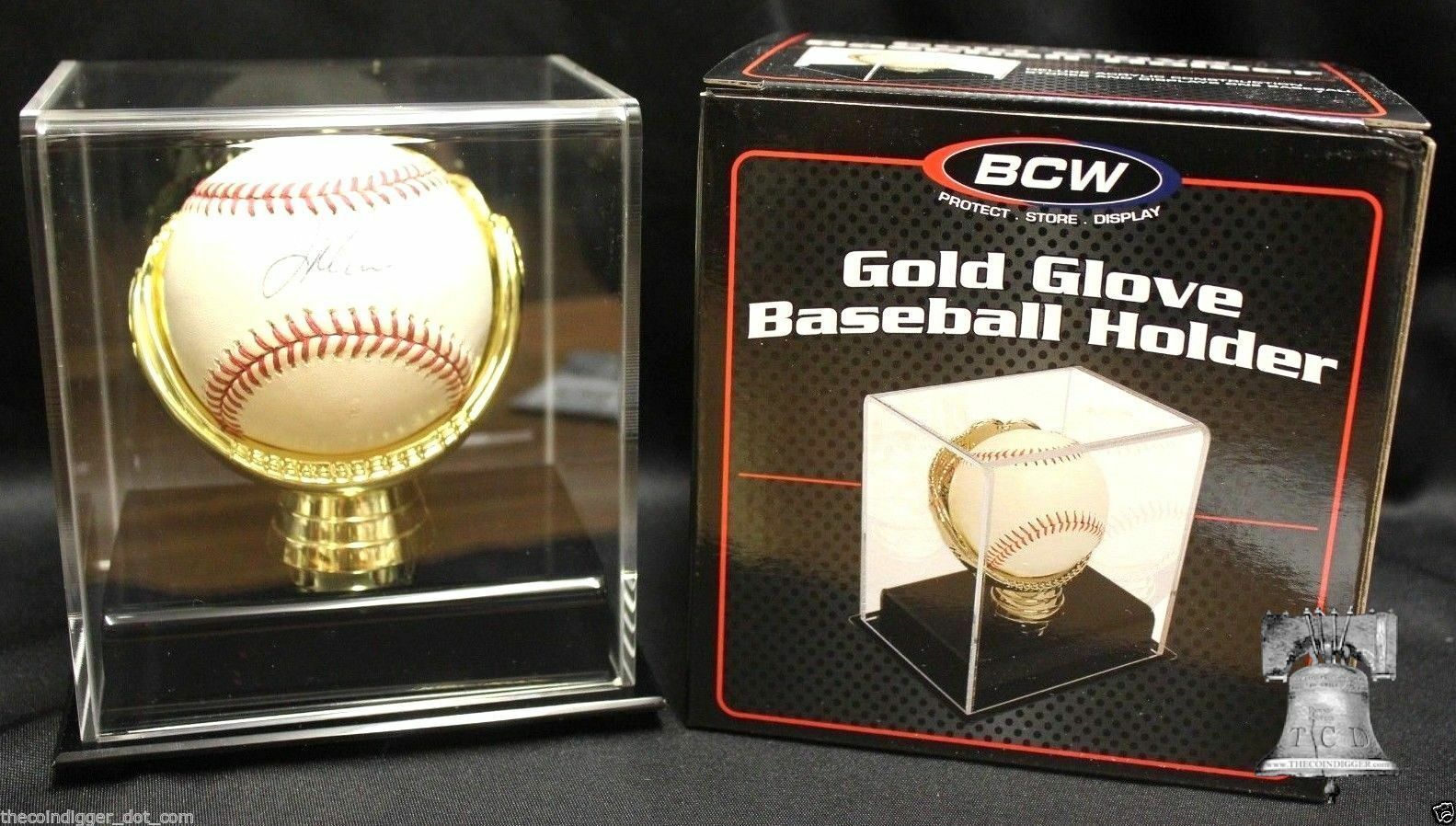 Gold Glove Baseball Holder Display Case Acrylic BCW Autograph Storage The Coin Digger Gold Glove Baseball Holder Display Case Acrylic BCW Autograph Storage The Coin Digger