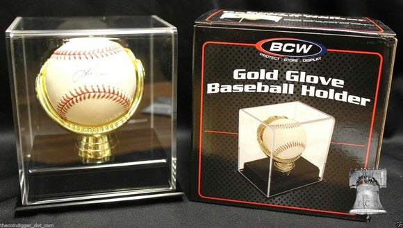 Gold Glove Baseball Holder Display Case Acrylic BCW  Autograph Storage Stand