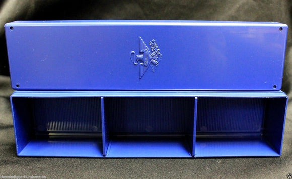 Blue Coin Holder Plastic Storage Box Pro Grade for 2x2 Flips or Snaps - The Coin Digger