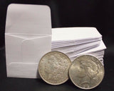 100 2x2 Paper Coin Holder Envelopes & Red Storage Box