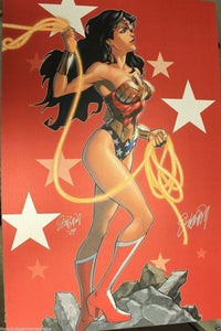 WONDER WOMAN Odagawa Autographed LARGE Comic Sketch Art 11x17 Justice League