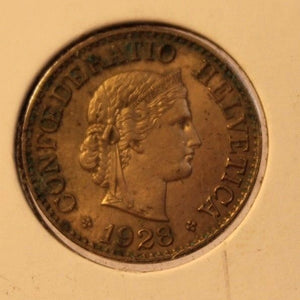 1928 B Switzerland 10 Rappen Coin with Holder thecoindigger World Coin Estates