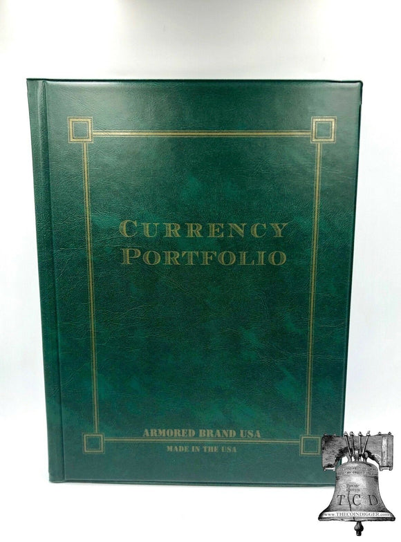 Green Currency Portfolio Banknote Holder Album Folder Case Armored Brand USA
