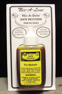 Nic-A-Date Date Restorer For Nickels Restore Buffalo Coin Acid Bottle NIC A DATE