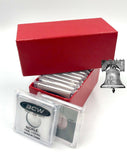 15 BCW Coin Holder 2x2 Snap Capsule & Red Single Row Storage Box 4.5x2x2 Case
