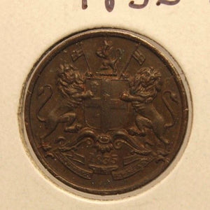 1835 B British India 1/12 Anna Coin with Holder thecoindigger World Estate