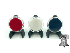 TCD Red White & Blue Coin Holder Capsule 1 Gram Silver Gold Bar & Black Stand