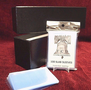 Coin Holder Slab Case Storage Box Single Row Black GUARDHOUSE + 100 TCD Sleeve