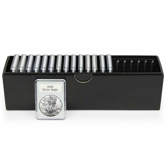 BCW Slotted Coin Holder Slab Storage Box Black Display Case Holds 20 Capsule