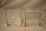 BCW Cube Geode Fossil Mineral Rock Amethyst Display & Wood Mirror Base Stand