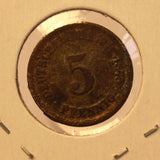 1875 J German Empire 5 pfennig Coin with Holder thecoindigger World Coin Estate - The Coin Digger