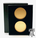 Air-tite Coin Holder Black Velvet Display Box Gold Insert + 2 Model H Capsule