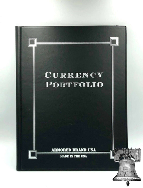 Black Currency Portfolio Banknote Holder Album Folder Case Armored Brand USA