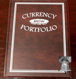 BCW Currency Album Portfolio 3 Pocket 10 Page BURGUNDY Banknote Holder Book Case - The Coin Digger