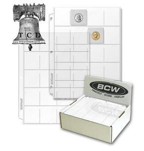 20 Pocket Pages BCW Heavy Duty Vinyl 2x2 Coin Holder
