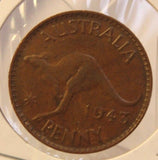 1943P Australia Penny Coin with Display Holder thecoindigger World Coin Estates - The Coin Digger