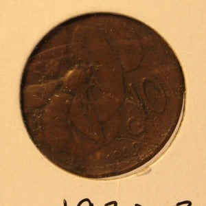 1920 R Italy 10 Centesimi Copper Coin and Holder  Thecoindigger World Coins
