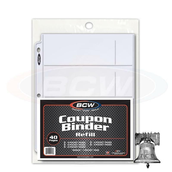 BCW Coupon Binder 40 Assorted Pocket Page 9 8 6 4 3 Variety 3 Ring Album Pages