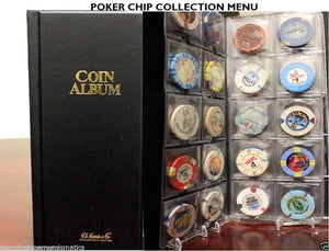 80 Pocket Casino Poker Chip Album Book + 80 Coin Holder 2x2 Storage Case Sleeves