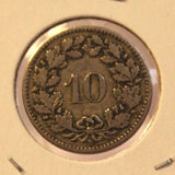 1895 Switzerland 10 Rappen Coin with Display Holder thecoindigger World Estate