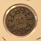 1895 Switzerland 10 Rappen Coin with Display Holder thecoindigger World Estate - The Coin Digger