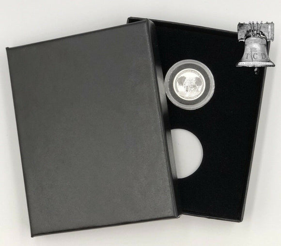 Air-tite Coin Holder Black Box Silver Insert + Model A Storage Capsule Case