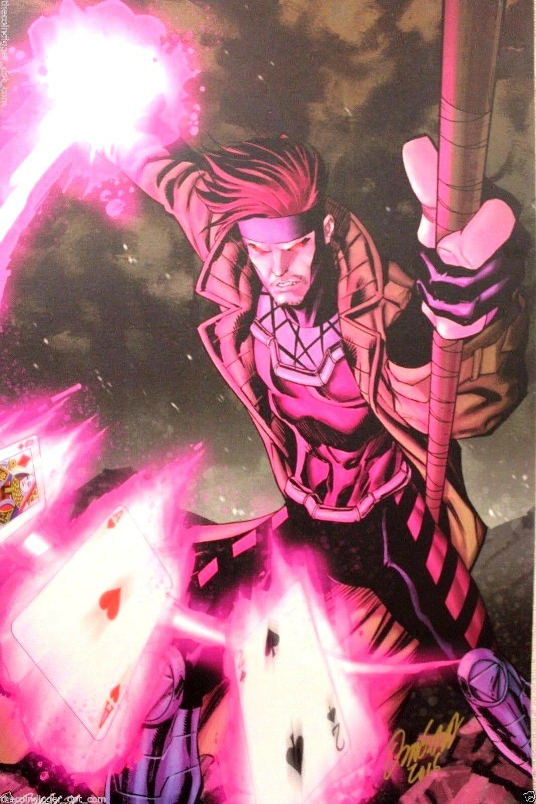X-MEN GAMBIT Odagawa Autographed LARGE Comic Sketch Art
