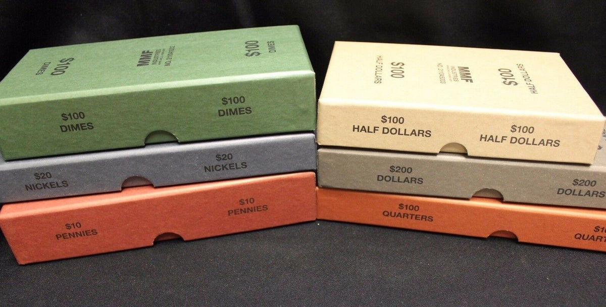 6 Assorted Coin Roll Tube Storage Boxes Bank Box 1c 5c 10c 25c 50c 1 The Coin Digger