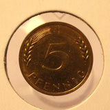 1950 J German 5 pfennig Coin with Holder thecoindigger World Coin Estate - The Coin Digger