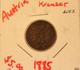 1885 Austria Kreuzer Coin and Holder Display Thecoindigger World Coins Estates
