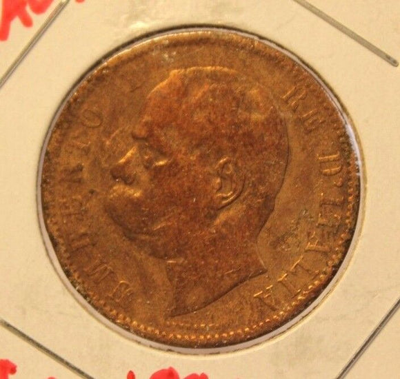 1894 Italy 10 Centesimi Coin with display Holder thecoindigger World Estates
