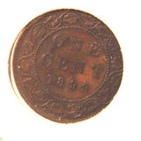 1899 Canada One Cent Bronze Coin with Display Holder - The Coin Digger