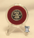 TCD Red Coin Holder Capsule 1 One Gram Silver Gold Bar & Black Display Stand - The Coin Digger
