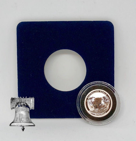 Air-tite Coin Holder Blue Velvet Display Card Insert + Model A Capsule Case