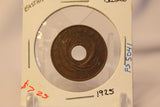 1925 East Africa 5 Cent Schilling Bronze Coin with Holder