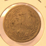 1909 A Uruguay 5 Centismos Coin with Display Holder Thecoindigger World Estates